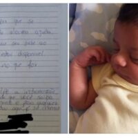 Mãe de recém-nascido é surpreendida com bilhete embaixo da porta: ‘custei a acreditar’
