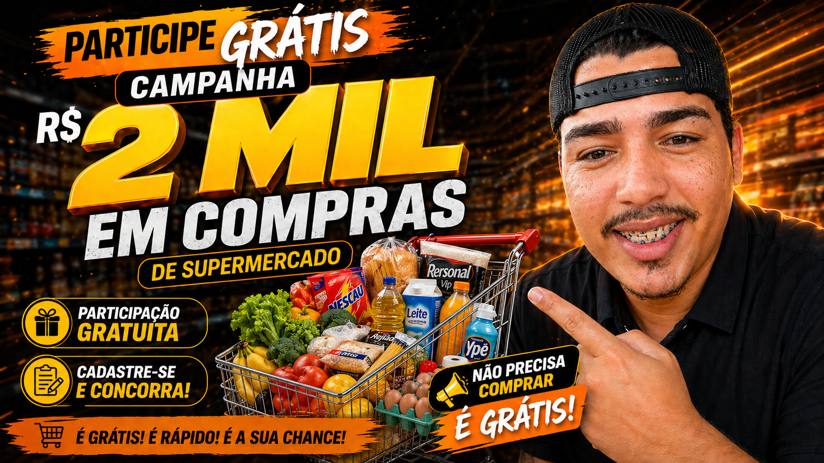 Concorra a R$2.000 em Compras com Victor Manoel