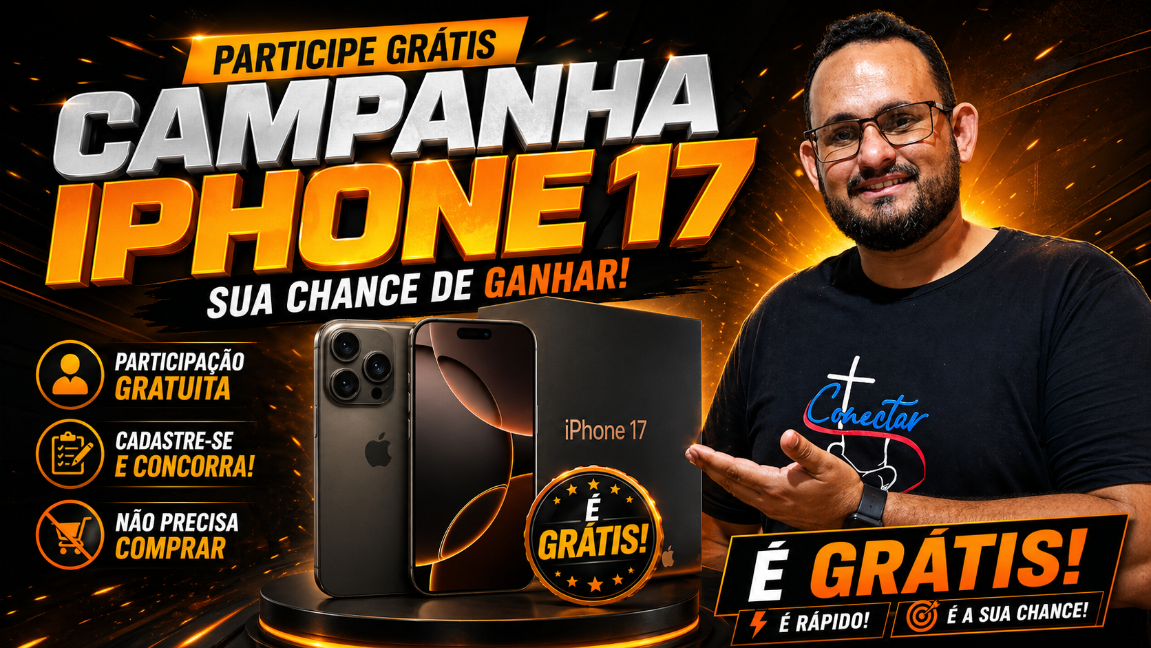 iPhone 17 com o Marlon Oficial: participe agora e descubra como ganhar o seu totalmente grátis