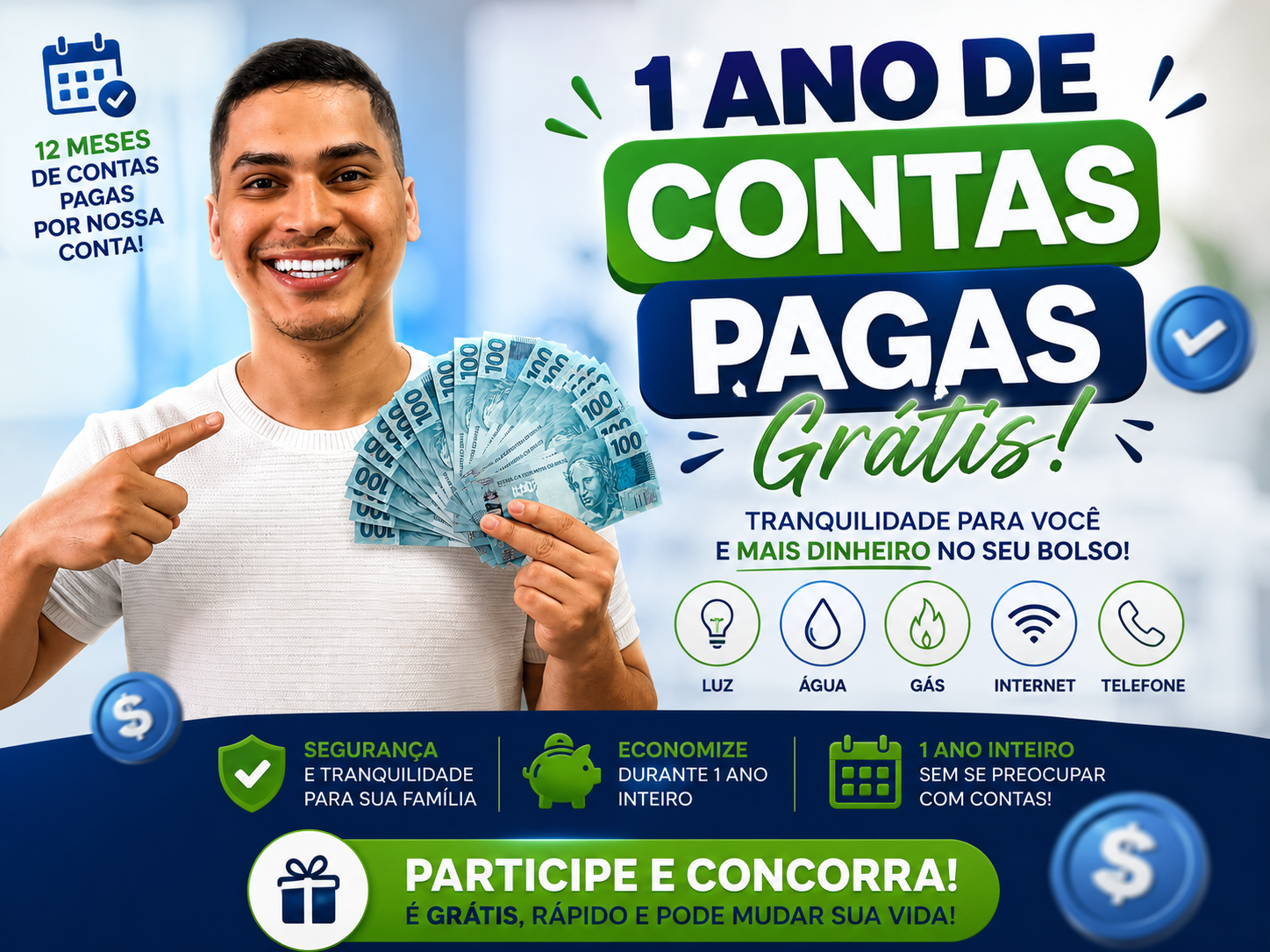 Participe do Sorteio de 1 Ano de Contas Pagas Grátis com Feehzero