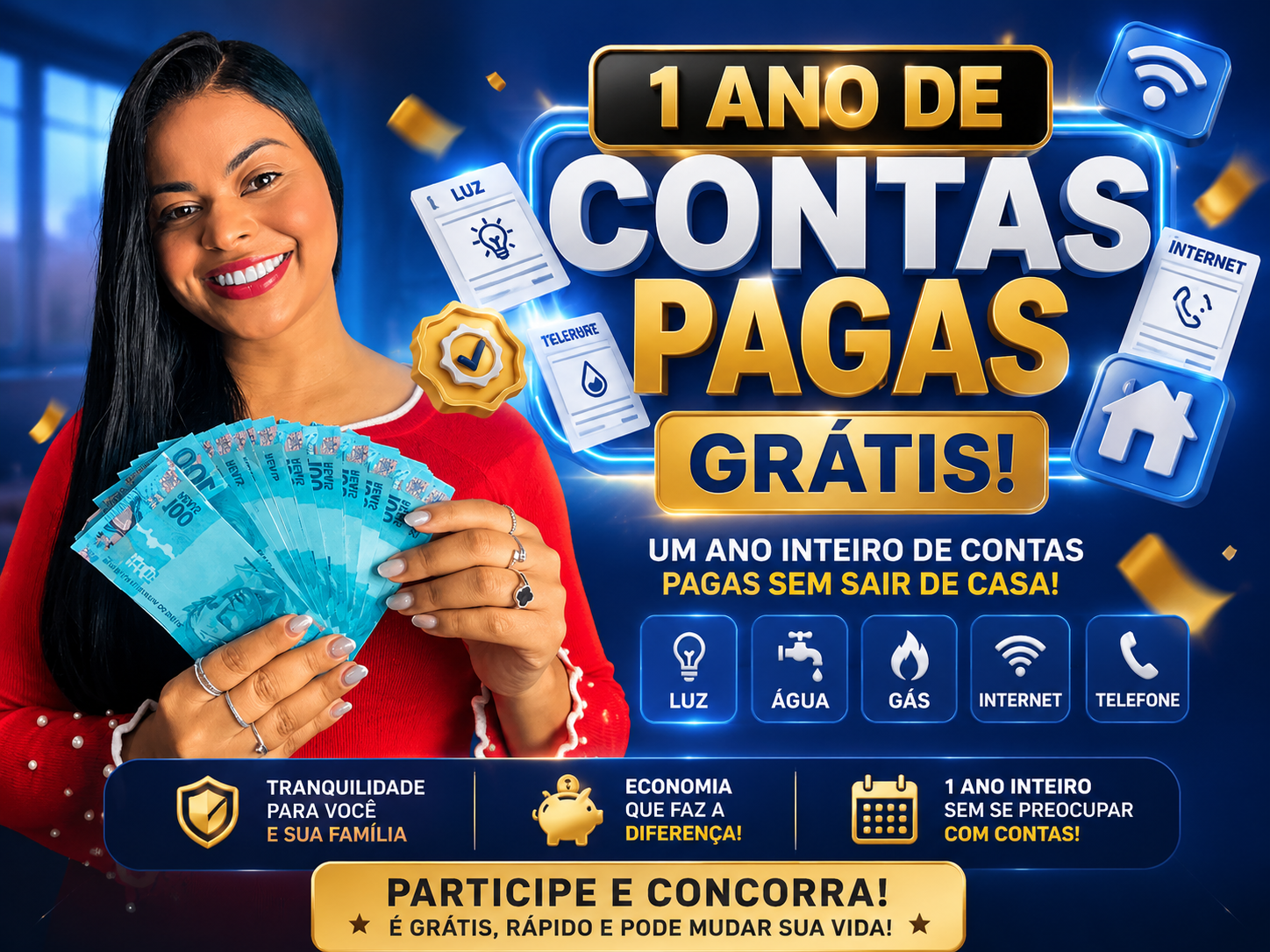 Participe do Sorteio de 1 Ano de Contas Pagas com Gih Adrielly