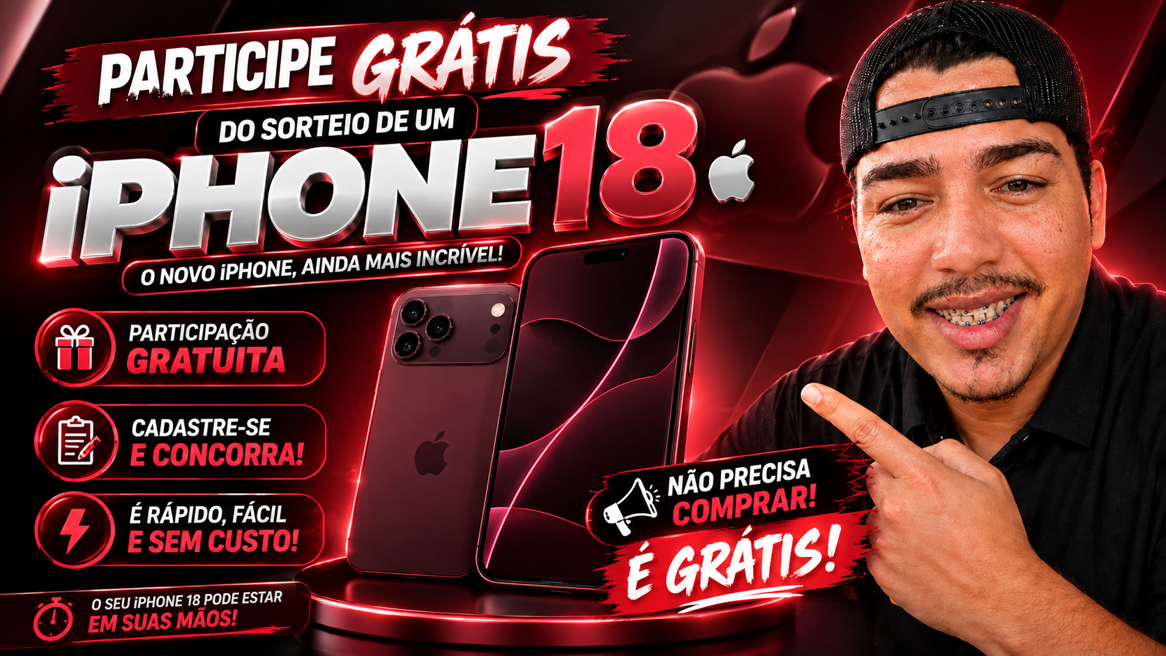 Participe do Sorteio do iPhone 18 com Victor e Cifra do Bem