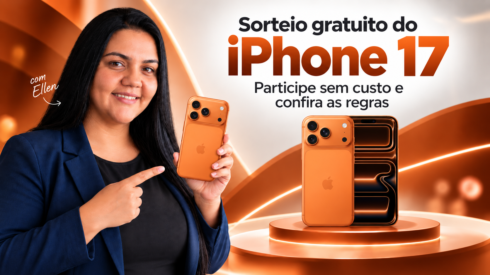 Como Participar de Sorteios Online de iPhone 17 Grátis com a Ellen e o Cifra do Bem