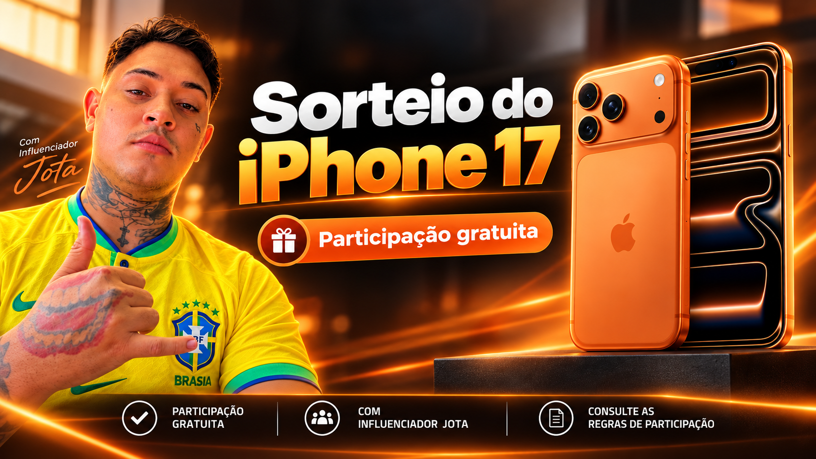 Como Participar com Segurança de Sorteios Online de iPhone 17 com Jota e Cifra do Bem